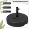 Black HDPE Patio Umbrella Base with Metal Pole and Refillable Design